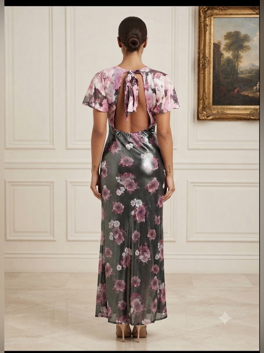ASOS Design Floral Open-Back Dress - Picture 3 of 6